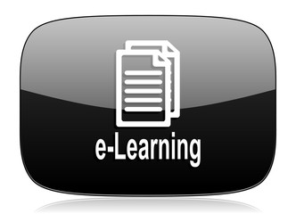 Poster - learning black glossy web modern icon