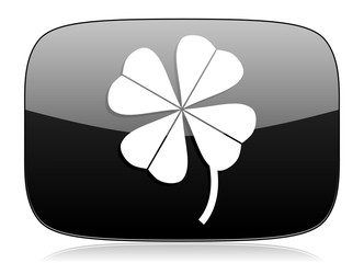 Aufkleber - four-leaf clover black glossy web modern icon