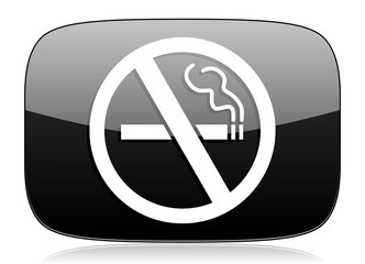 Poster - no smoking black glossy web modern icon