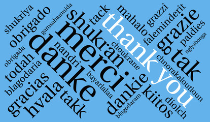 Wall Mural - International Thank You Word Cloud