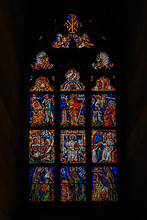 Stained Glass Window In St Vitus Cathedral In Prague