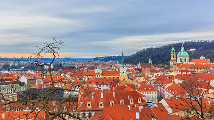 Wall Mural - Traditional red roofs in old town of Prague