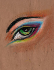 Eye. Hand drawn pastel illustration