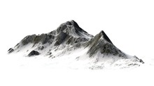 
Snowy Mountains Peaks Separated On White Background