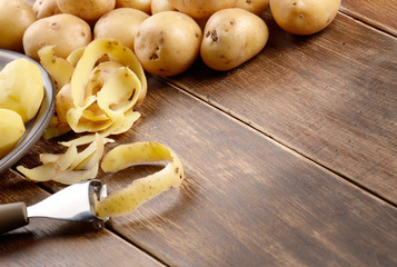 Peeling potatoes