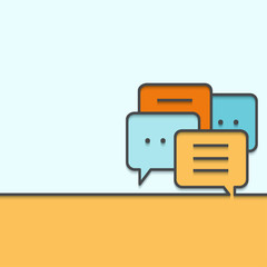 Wall Mural - vector modern outline flat design of communication