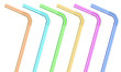 Isolated cocktail straws on white background