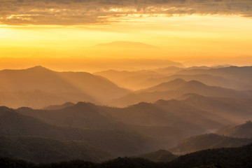 Wall Mural - beautiful sunrise mountain landscapes