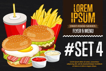 Wall Mural - Fast food set template.