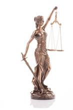 Statue Of Justice Isolated On The White Background