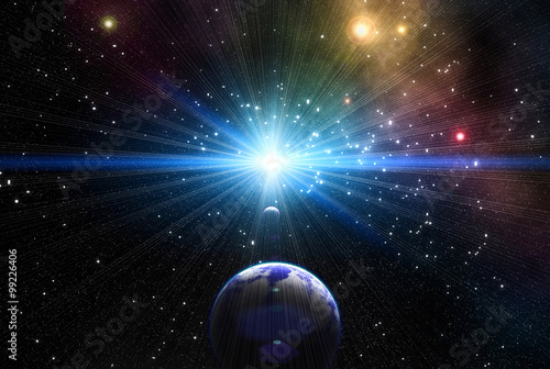 Fotografía Exoplanets in outer space.
