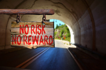 Wall Mural - No risk no reward motivational phrase sign