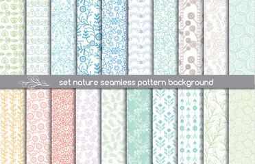 Wall Mural - set nature seamless patterns.pattern swatches included for illustrator user, pattern swatches includ