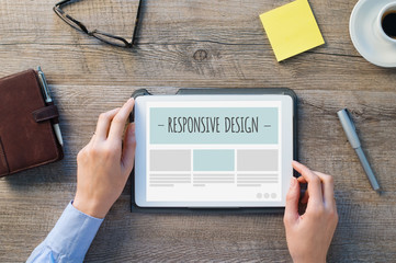 Wall Mural - responsive design on digital tablet