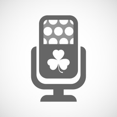 Poster - Isolated microphone icon with a clover