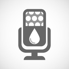 Wall Mural - Isolated microphone icon with a blood drop