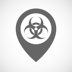 Wall Mural - Isolated map marker with a biohazard sign