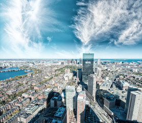 Sticker - Aerial view of Boston skyline