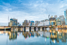 Darling Harbour, Sydney. Beautiful Panoramic View Of Buildings A