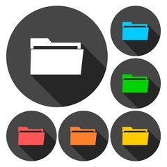 Poster - File icons set with long shadow