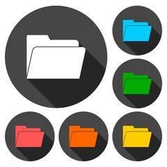 Canvas Print - File icons set with long shadow