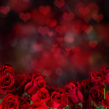 Red Roses, Valentine Background.