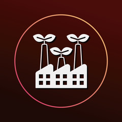 Environmental protection concept factory icon