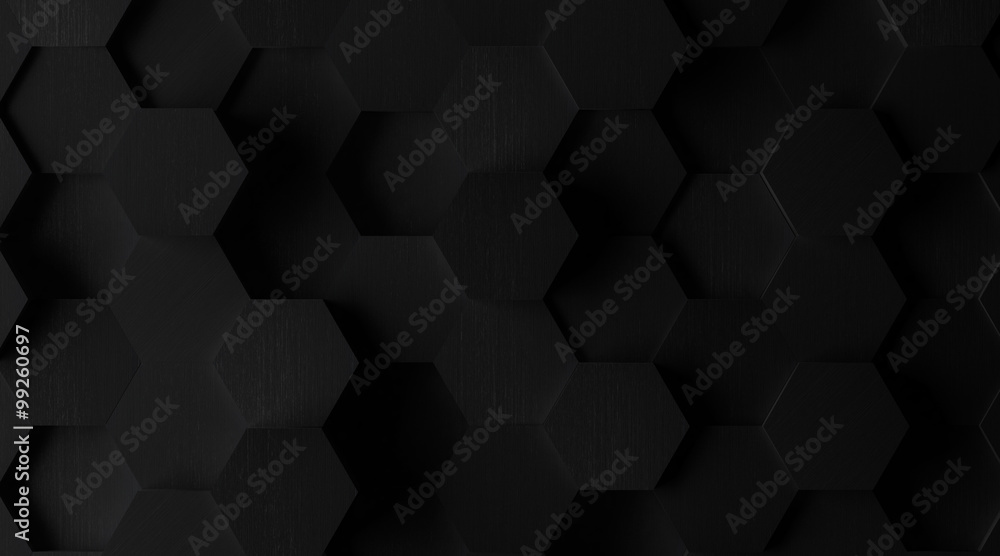 Extra Dark Hexagonal Tile Background (Lights Off) - obrazy, fototapety, plakaty 