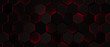 Dark Glowing Red Hexagon Background