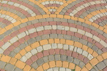 Pavement From Multicolor Blocks. Abstract Background