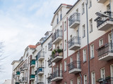 Fototapeta Miasto - Low Rise Apartment Buildings with Balconies