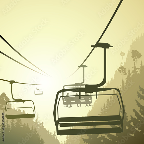 illustration-of-mountain-forest-with-ski-lift