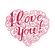 Lettering I Love You in the form of heart