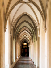 Cloister With Gothic Rib Vault Ceiling