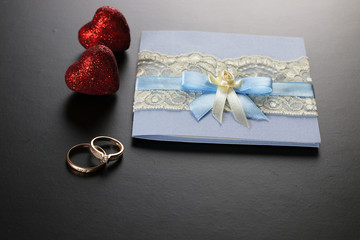 Wall Mural - Wedding rings ribbon