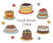Set of Hand-drawn Cakes