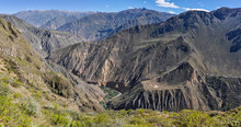 Panoramic View Of The Colca Canyon In Peru