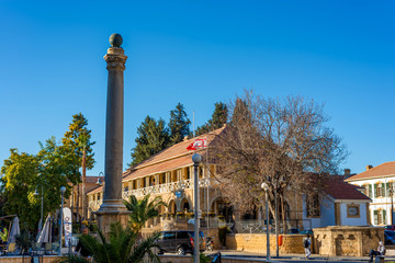 Venetian Column at the Sarayonu Square (Ataturk Square) on December 3, 2015 in Nicosia.