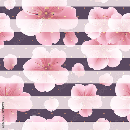 rozowi-sakura-kwiaty-z-platkami-na-pasiastym-tle-wzor-z-letnich-kwiatow