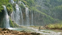 Waterfall In Plitvice National Park, Croatia