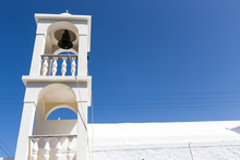 Blue White Orthodox Church At Firopotamos, Milos Island, Cyclade
