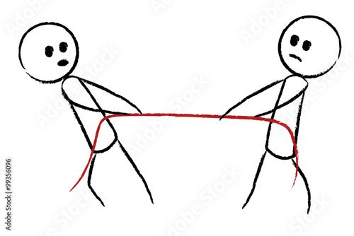 Zwei Personen (Gegner) ziehen am Seil – Stock-Vektorgrafik | Adobe Stock