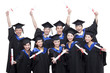 © Blue Jean Images - Portrait of graduates holding diploma