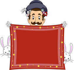 Wall Mural - Magician Handkerchief Banner Hold