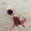 glass of red wine fell on carpet, wine spilled on carpet