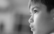 © wckiw - Close up little boy focus on eye black and white