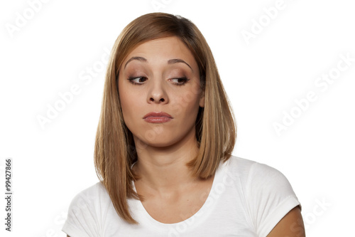 Fotografie, Obraz conceited young woman thinking about something