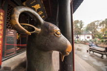 Goat Sculpture In Qingyang Temple-chengdu,china