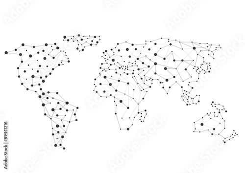 Naklejka dekoracyjna Abstract World map