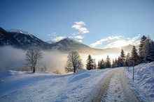 View To A Winter Landscape With Mountain Range Of Gasteinertal Valley Near Bad Gastein, Pongau Alps - Salzburg Austria Europe